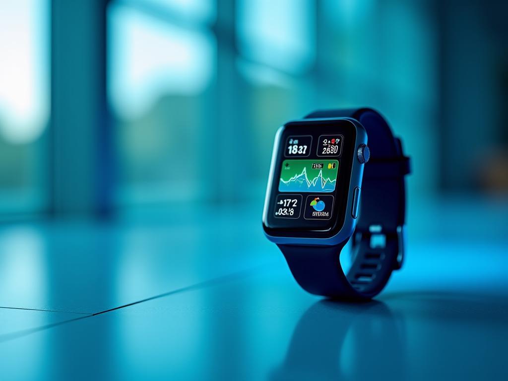 Advanced fitness tracker with health analytics display
